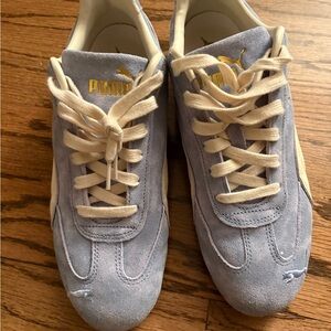 Puma Classic Suede Sneakers in Soft Blue and Cream